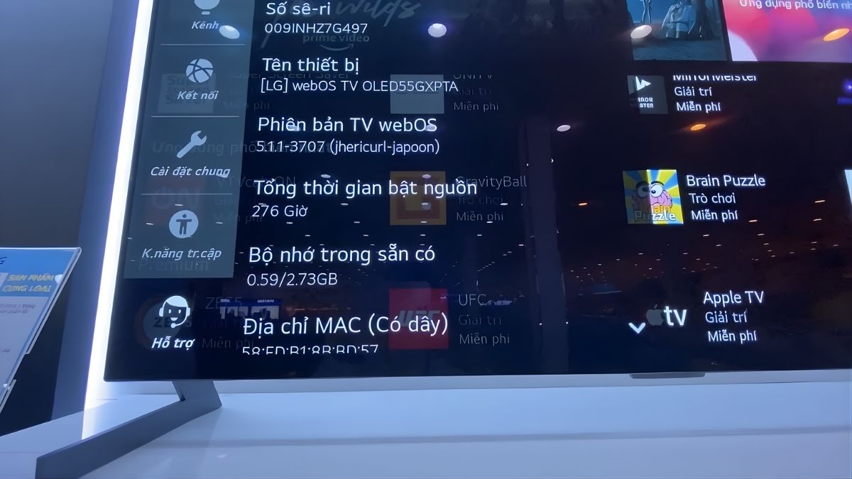 Bộ nhớ tivi Sony bị đầy