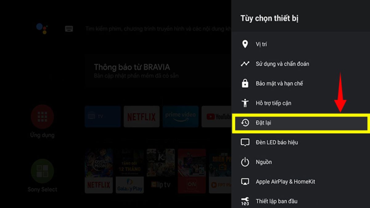 Khôi phục cài đặt gốc (nếu vào được menu)
