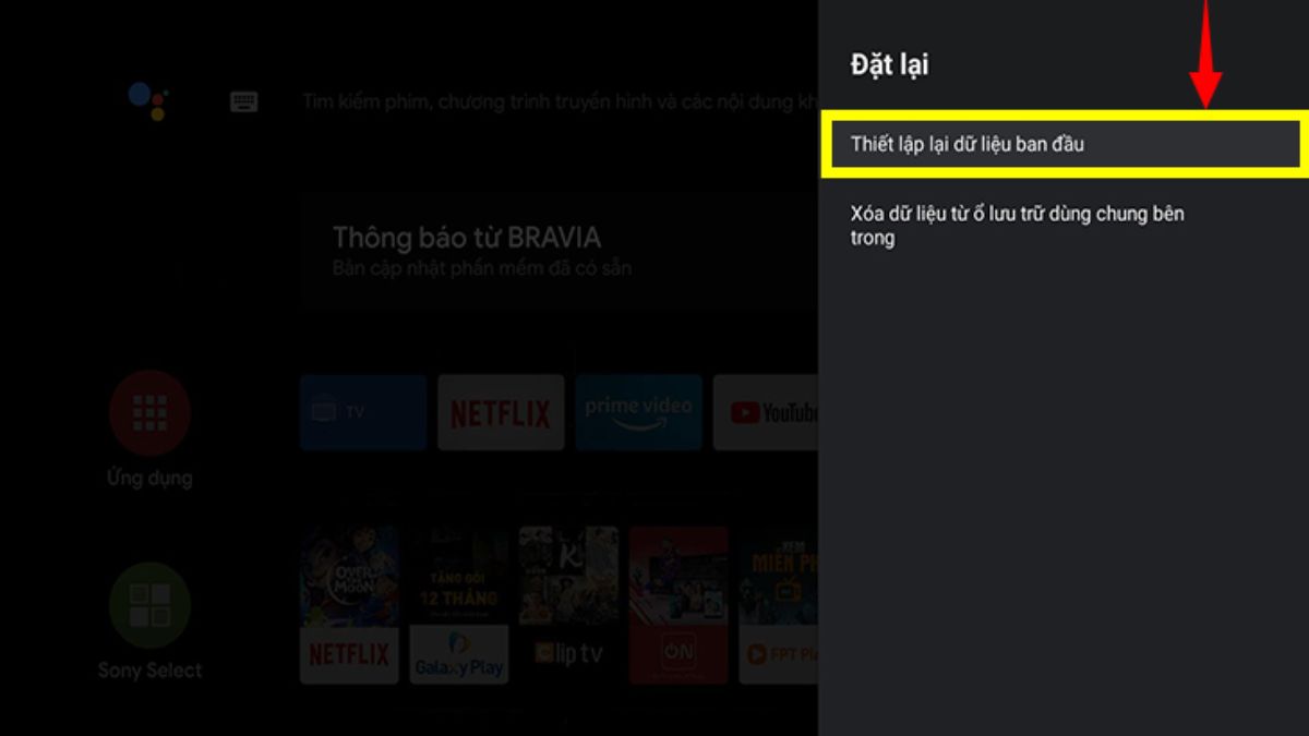 Khôi phục cài đặt gốc (nếu vào được menu)