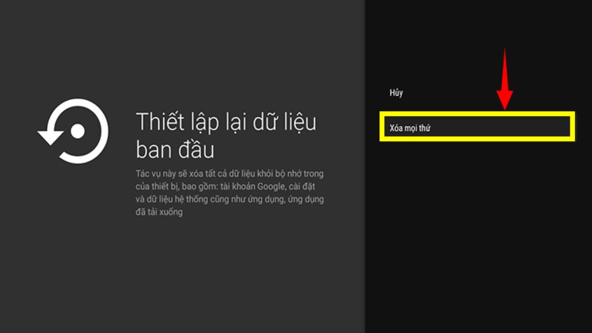 Khôi phục cài đặt gốc (nếu vào được menu)