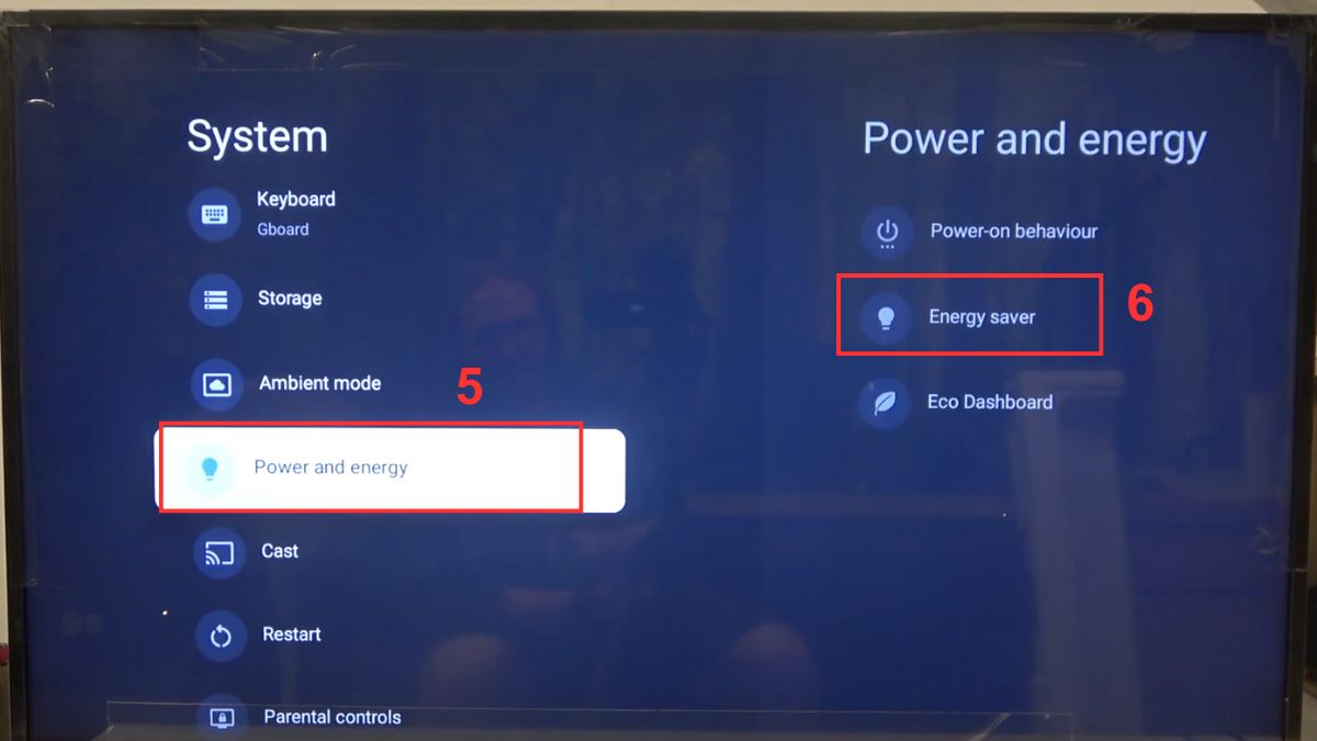 Tắt chế độ tiết kiệm điện trên tivi Sony