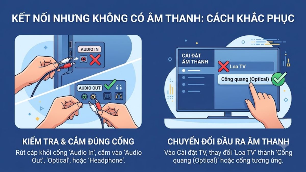 Lỗi có kết nối nhưng không có âm thanh