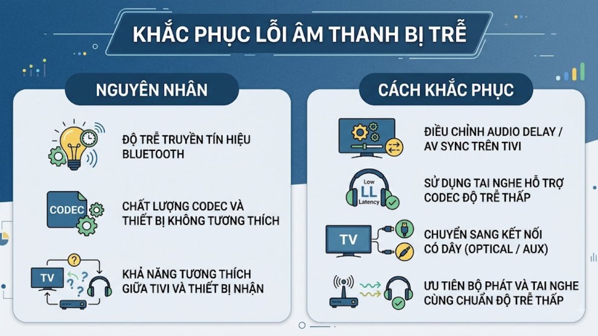Lỗi âm thanh bị trễ khi sử dụng