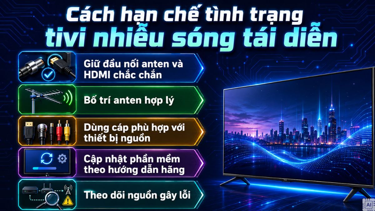 Cách hạn chế tình trạng tivi nhiễu sóng tái diễn