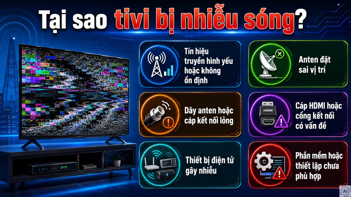 Lý do tivi bị nhiễu sóng
