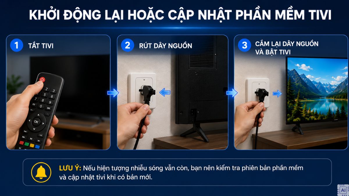 Khởi động lại hoặc cập nhật phần mềm tivi