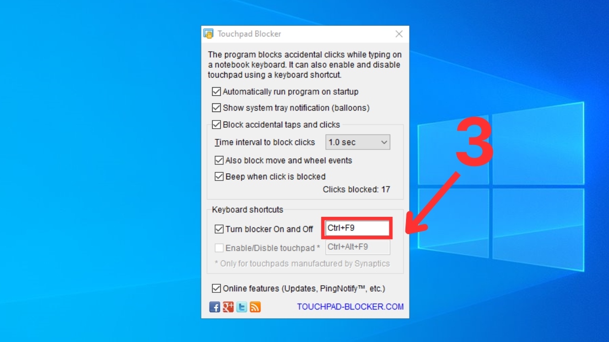 Hướng dẫn sử dụng Touchpad Blocker chi tiết