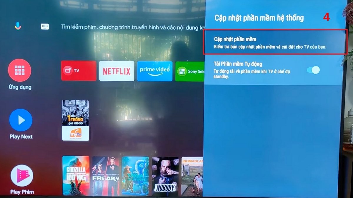 Cập nhật phần mềm tivi Sony