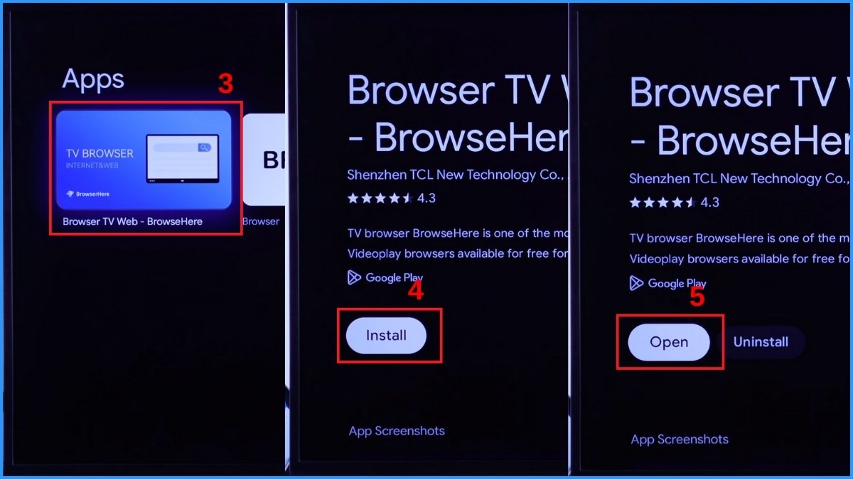 Cài đặt trình duyệt khác là một giải pháp thay thế khi trình duyệt mặc định trên tivi Sony bị lỗi