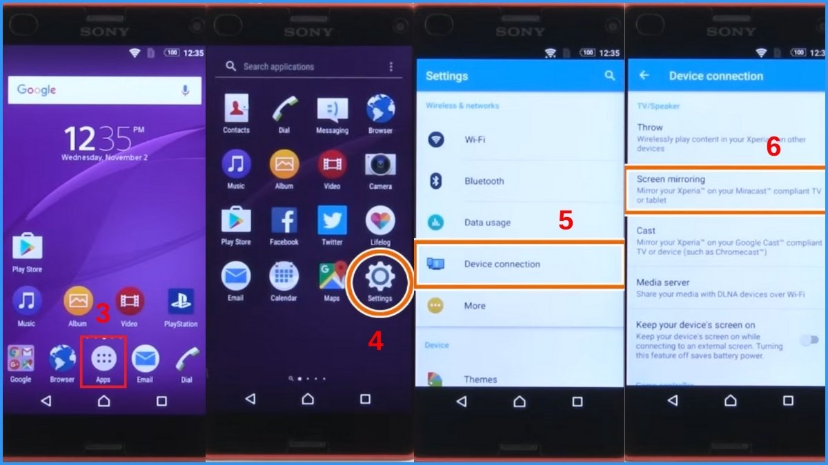 Sử dụng tính năng Cast/Screen Mirroring từ điện thoại