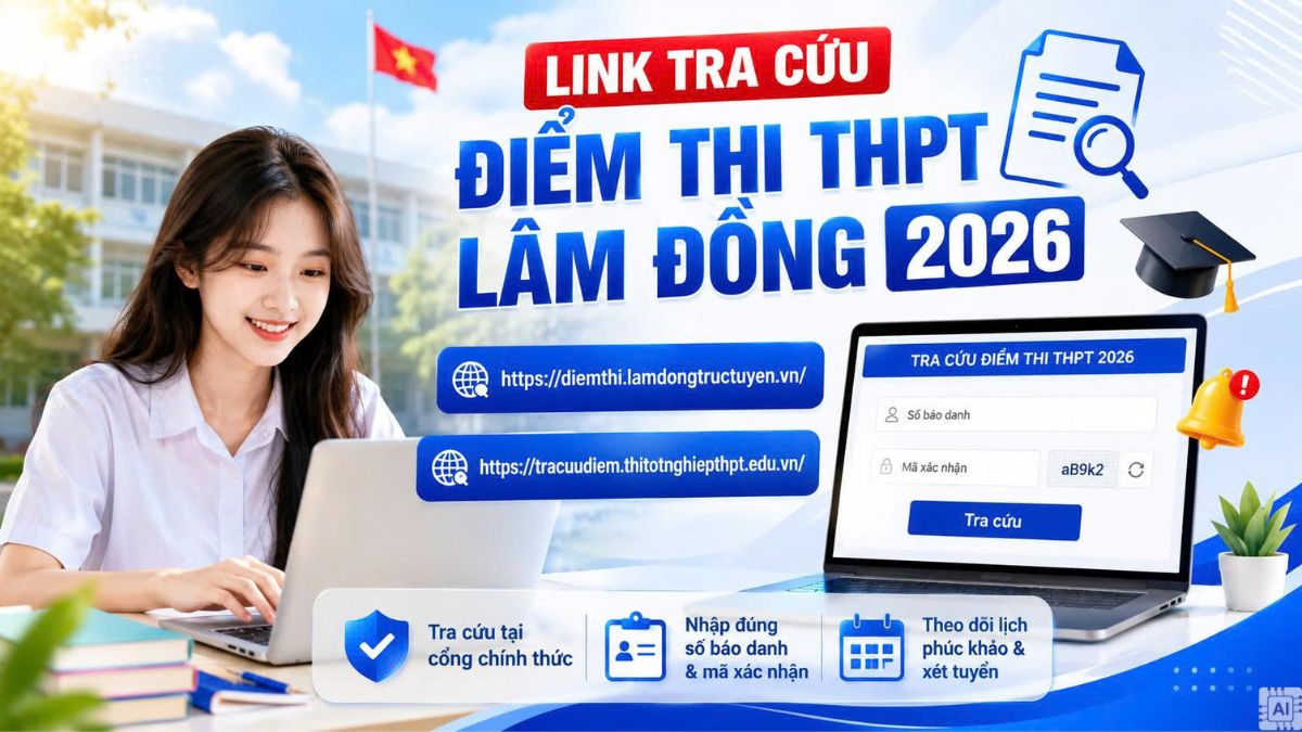 Thí sinh truy cập link để tra cứu điểm thi THPT 2026.