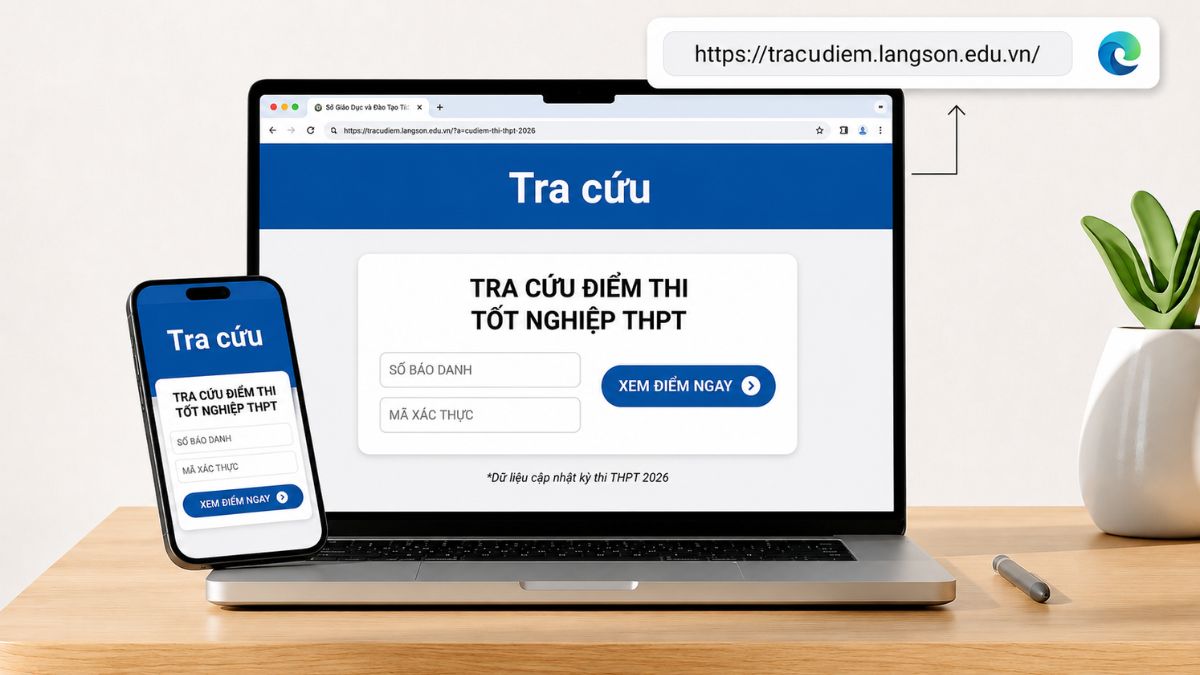 Link chính thức xem điểm thi THPT Lạng Sơn 2026