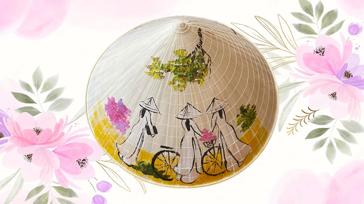 Trang trí nón lá chủ đề Cô giáo và học sinh