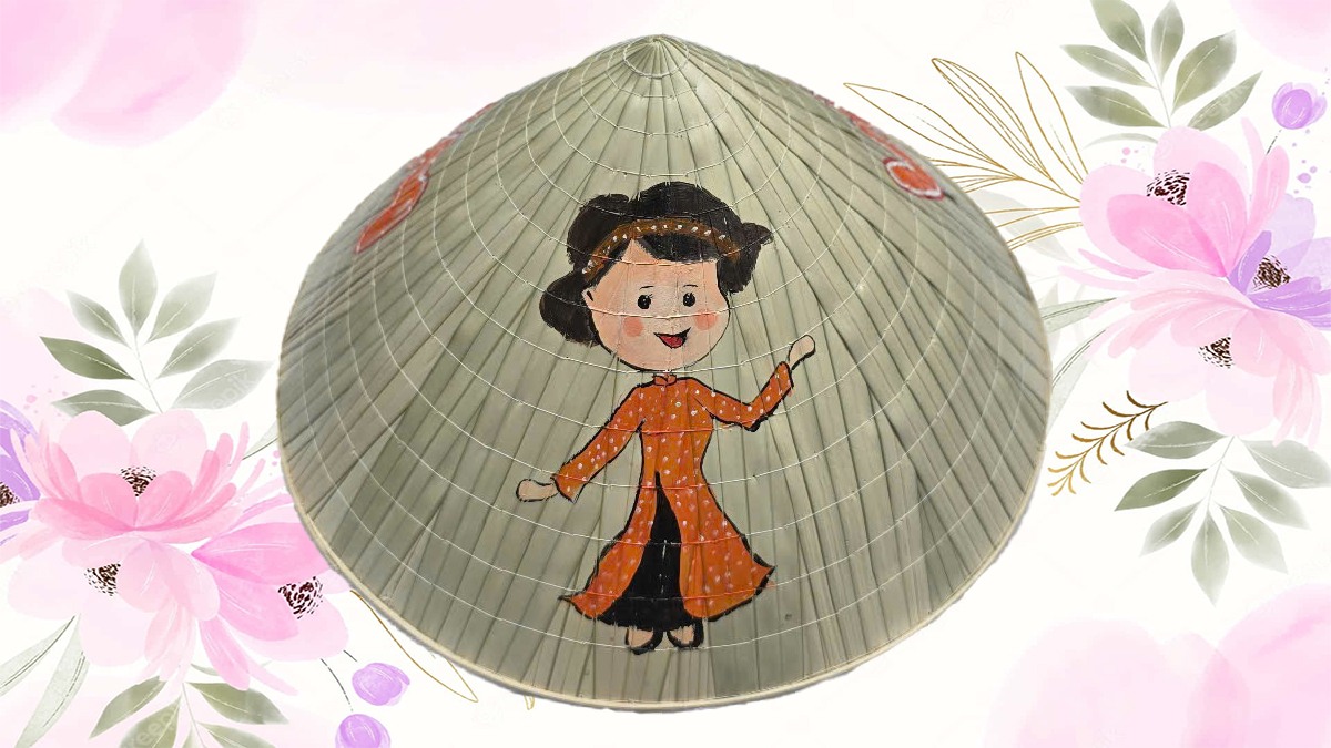 Vẽ nón lá chủ đề Mẹ và gia đình