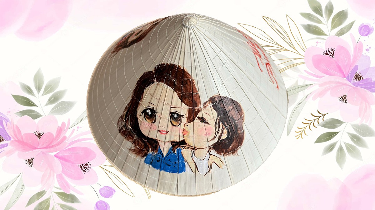 Trang trí nón lá 20 tháng 10 đẹp