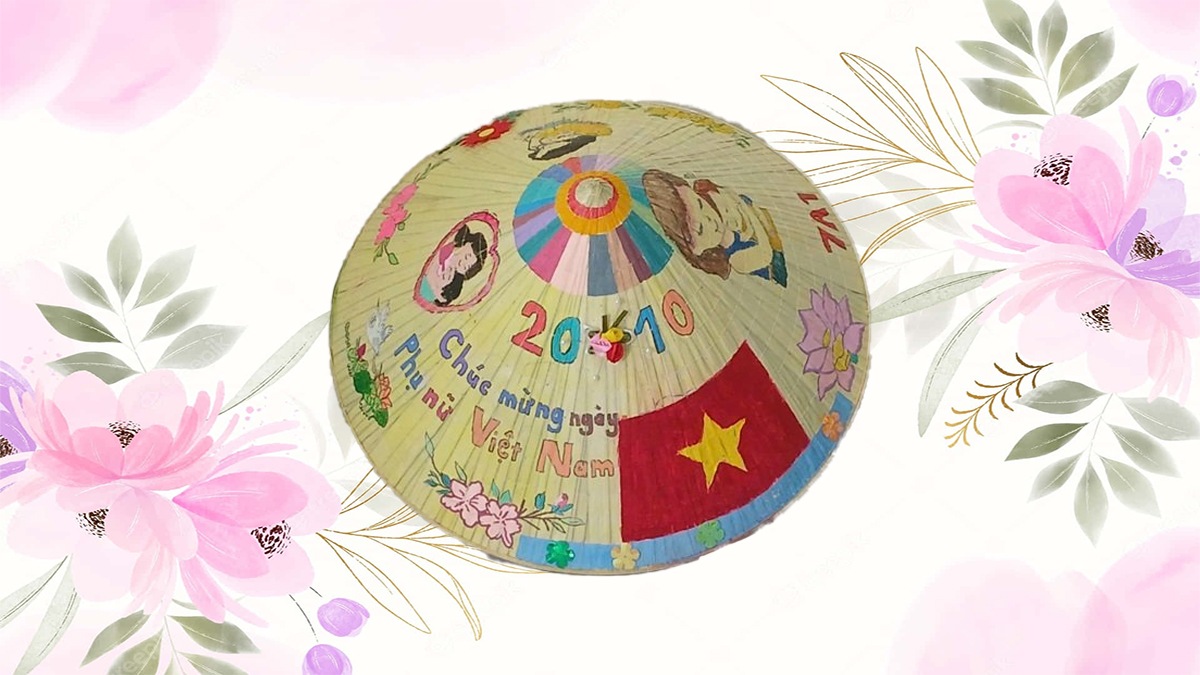 Trang trí nón lá 20 tháng 10 đẹp