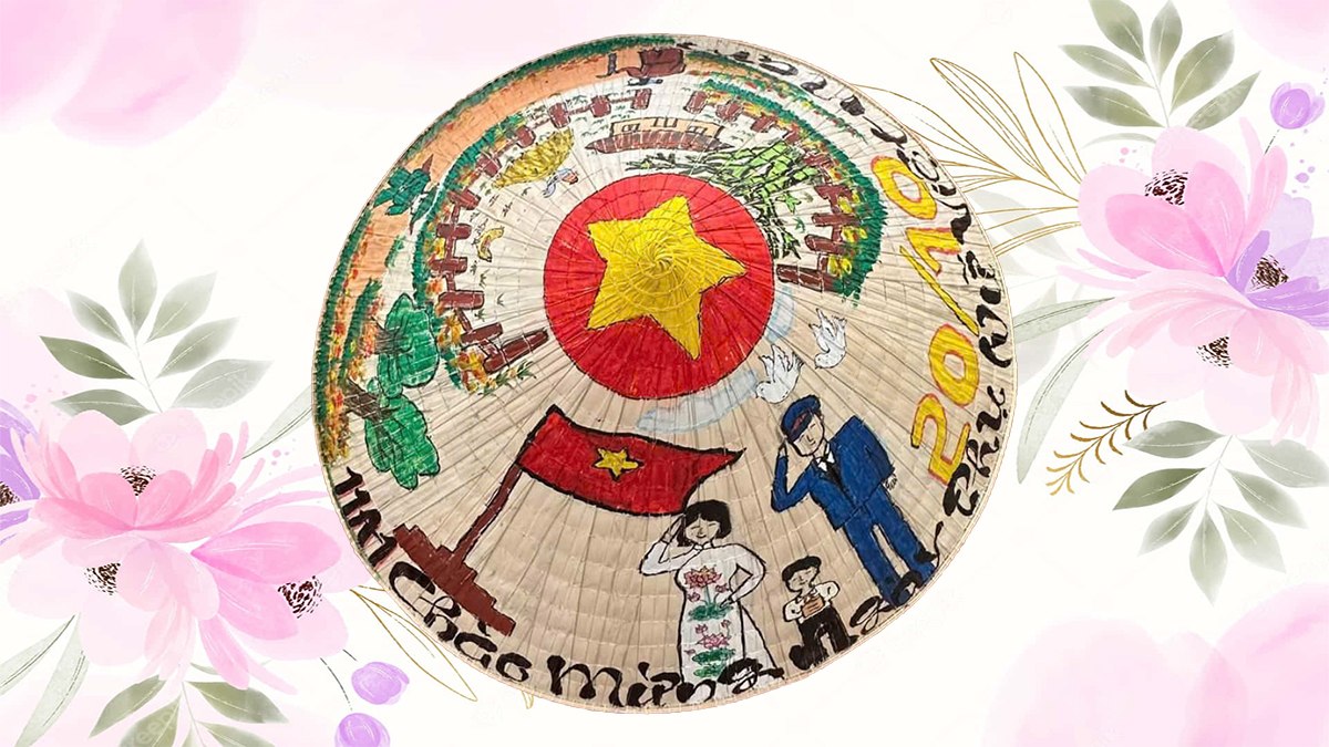 Vẽ nón lá chủ đề Mẹ và gia đình