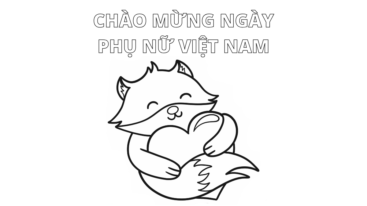 Tranh tô màu 20/10 đơn giản, dễ thương