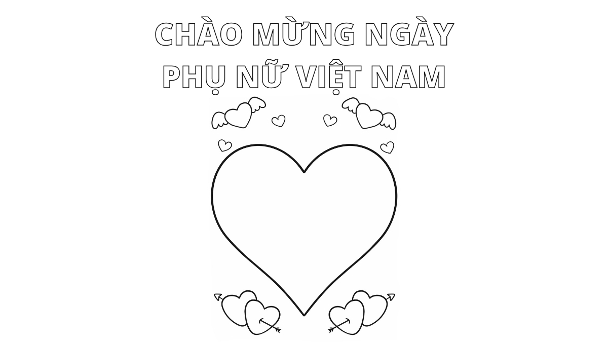 Tranh tô màu 20/10 đơn giản, dễ thương