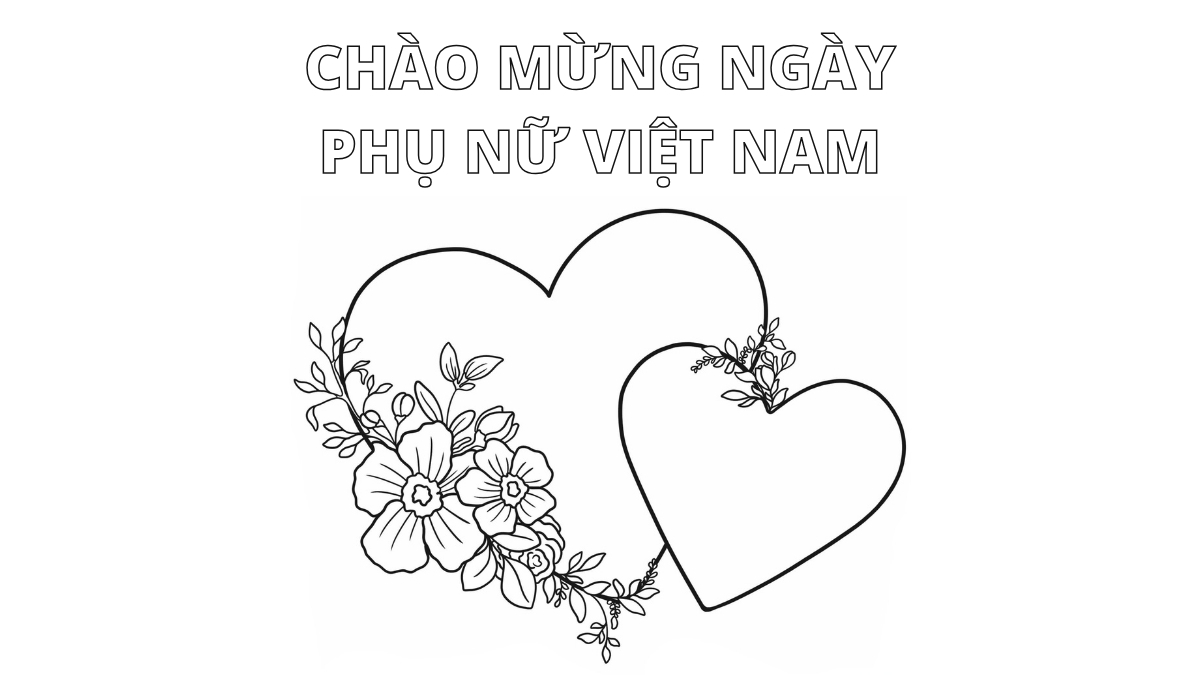 Tranh tô màu 20/10 đơn giản, dễ thương