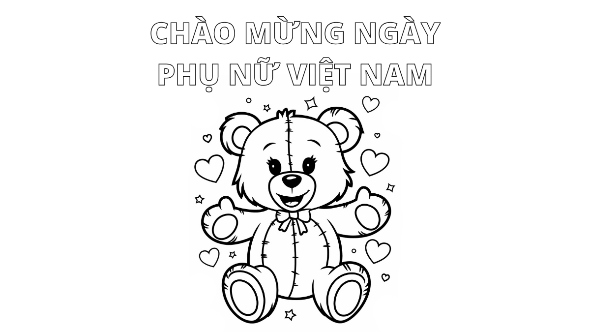 Tranh tô màu 20/10 đơn giản, dễ thương
