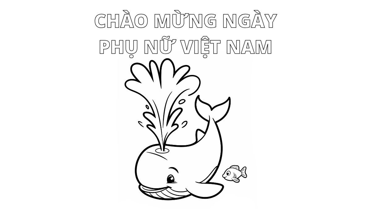 Tranh tô màu 20/10 đơn giản, dễ thương