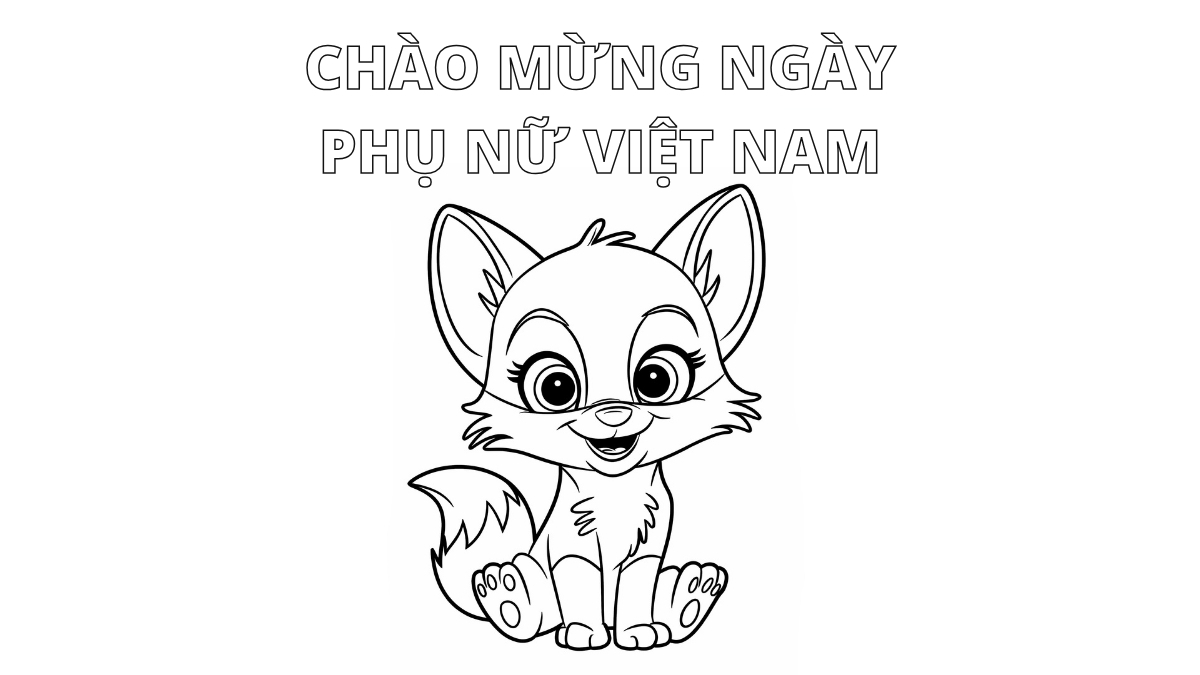 Tranh tô màu 20/10 đơn giản, dễ thương