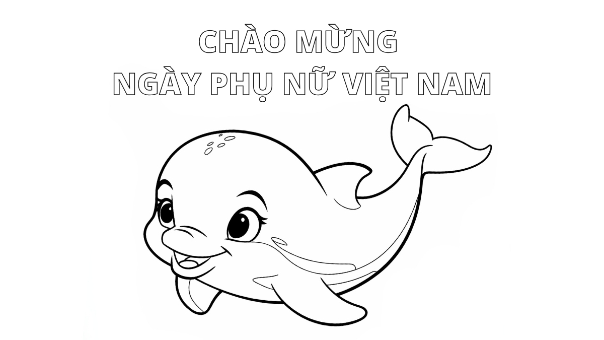 Tranh tô màu 20/10 đơn giản, dễ thương