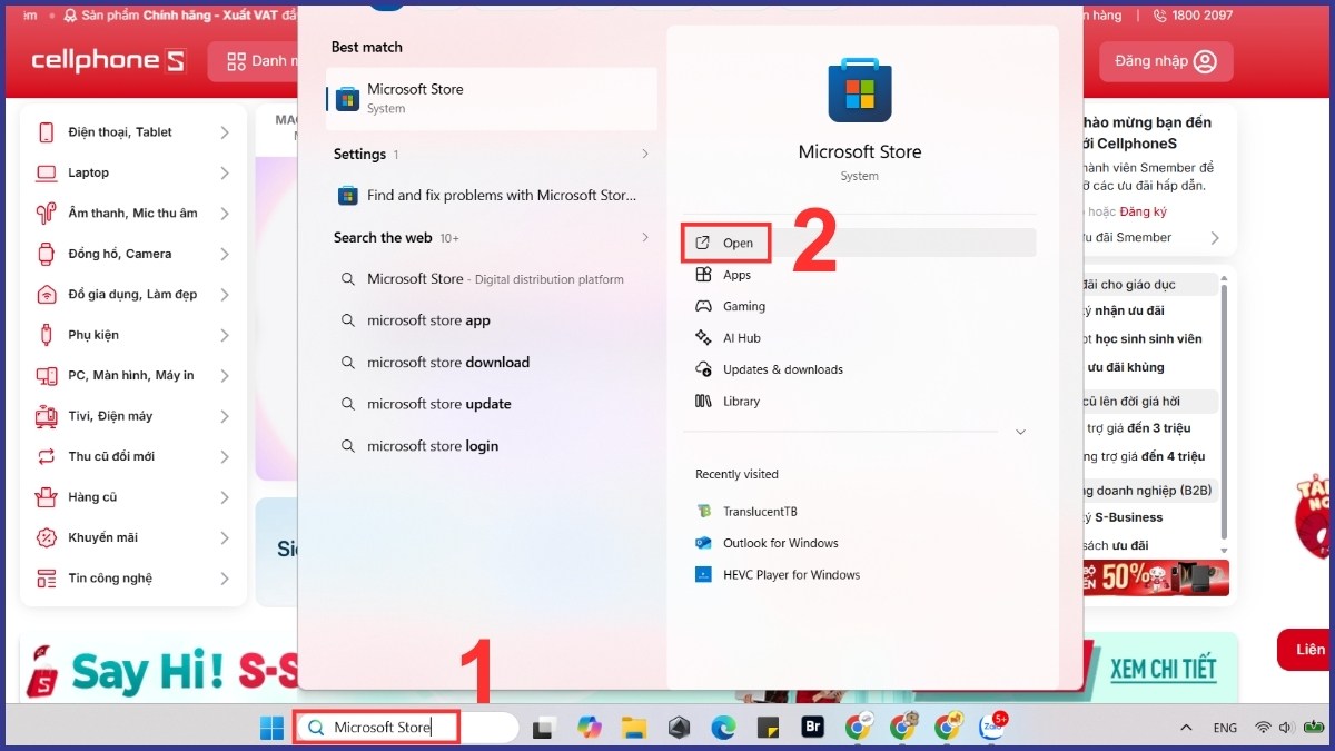 Cách tải TranslucentTB từ Microsoft Store