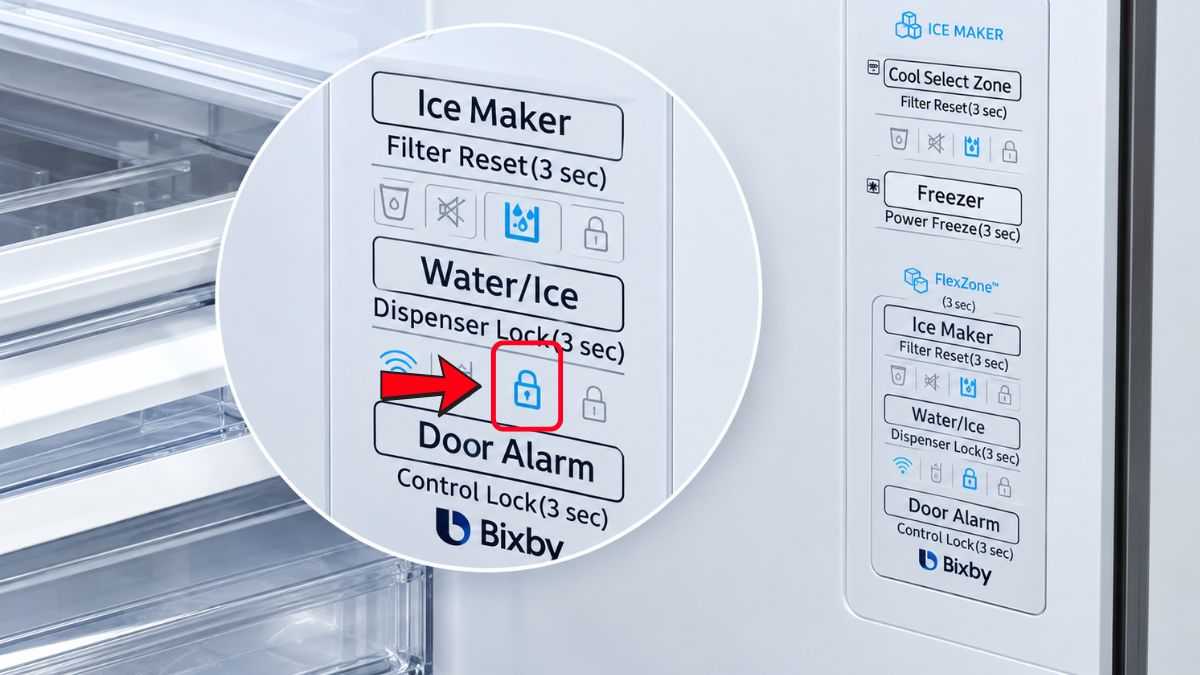 Cách mở khóa bảng điều khiển tủ lạnh Samsung