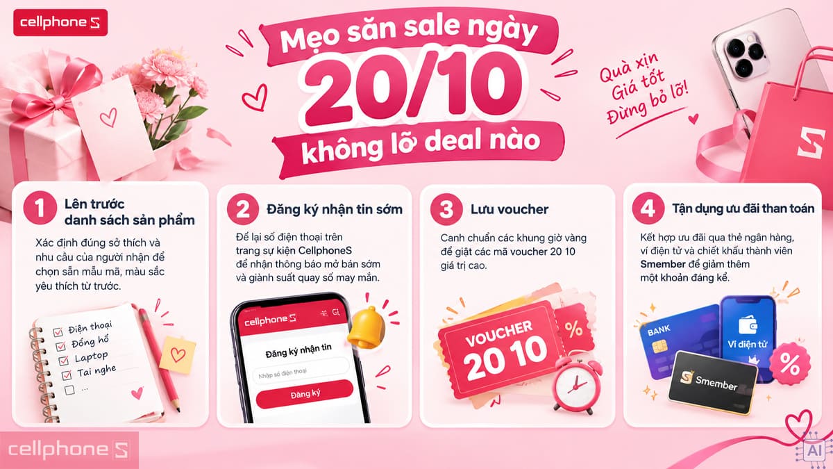 Cách nhận voucher ưu đãi 20/10