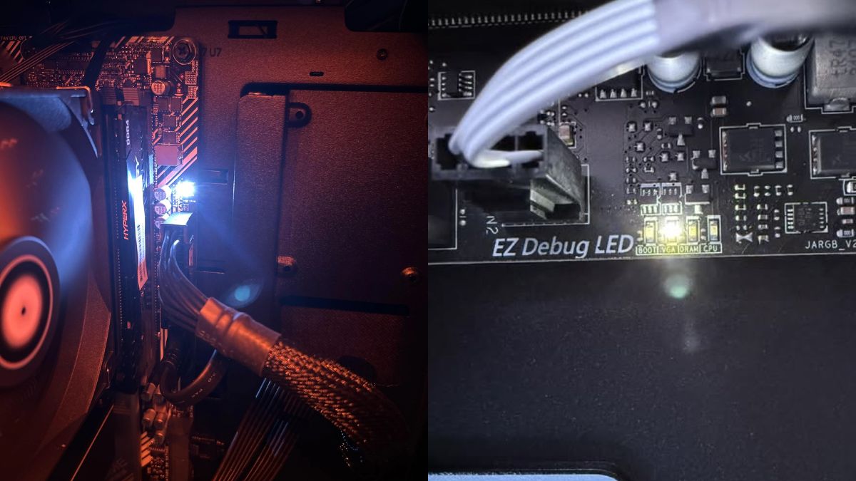  Đèn VGA màu trắng trên mainboard