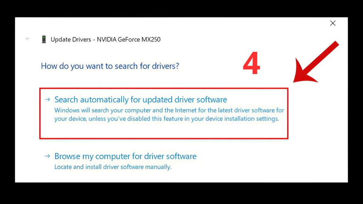 Cập nhật hoặc cài lại driver VGA
