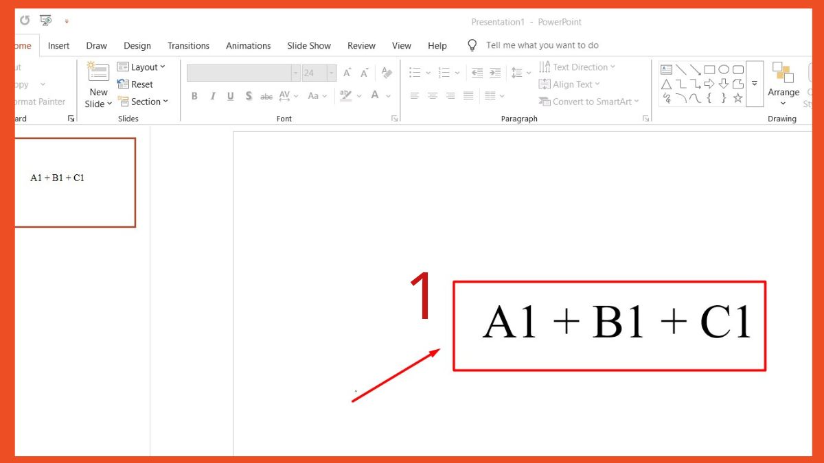Sử dụng tính năng Subscript có sẵn để viết chỉ số dưới trong PowerPoint
