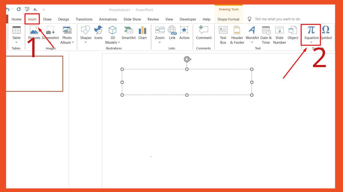 Sử dụng Equation Editor để viết chỉ số trong PPT