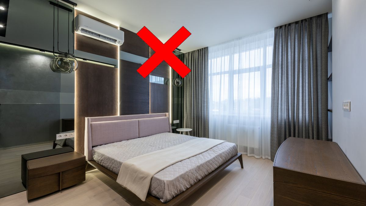 Tránh lắp điều hòa ngay trên đầu giường