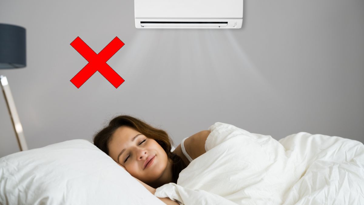 Tránh lắp điều hòa đối diện giường ngủ