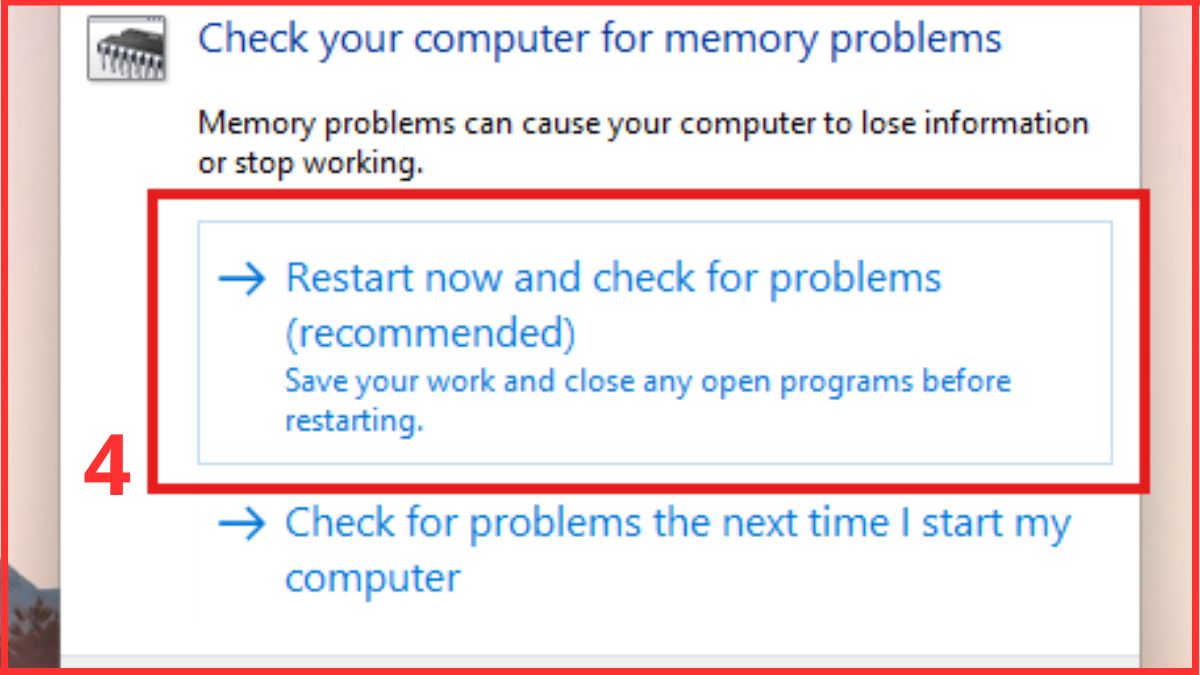 Kiểm tra lỗi RAM để sửa lỗi màn hình xanh Video Scheduler Internal Error