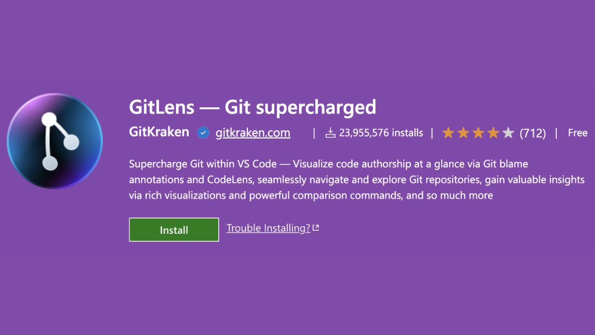 GitLens - Git supercharged nằm trong các VSCode Extension chất lượng