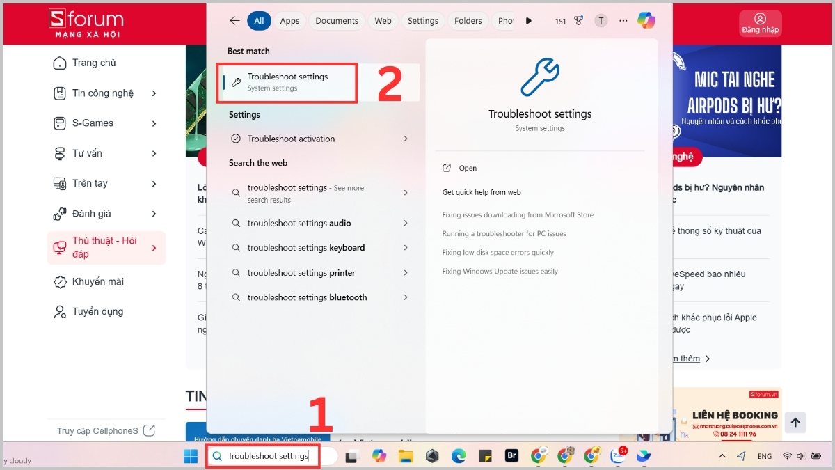 Chạy Windows Troubleshooter