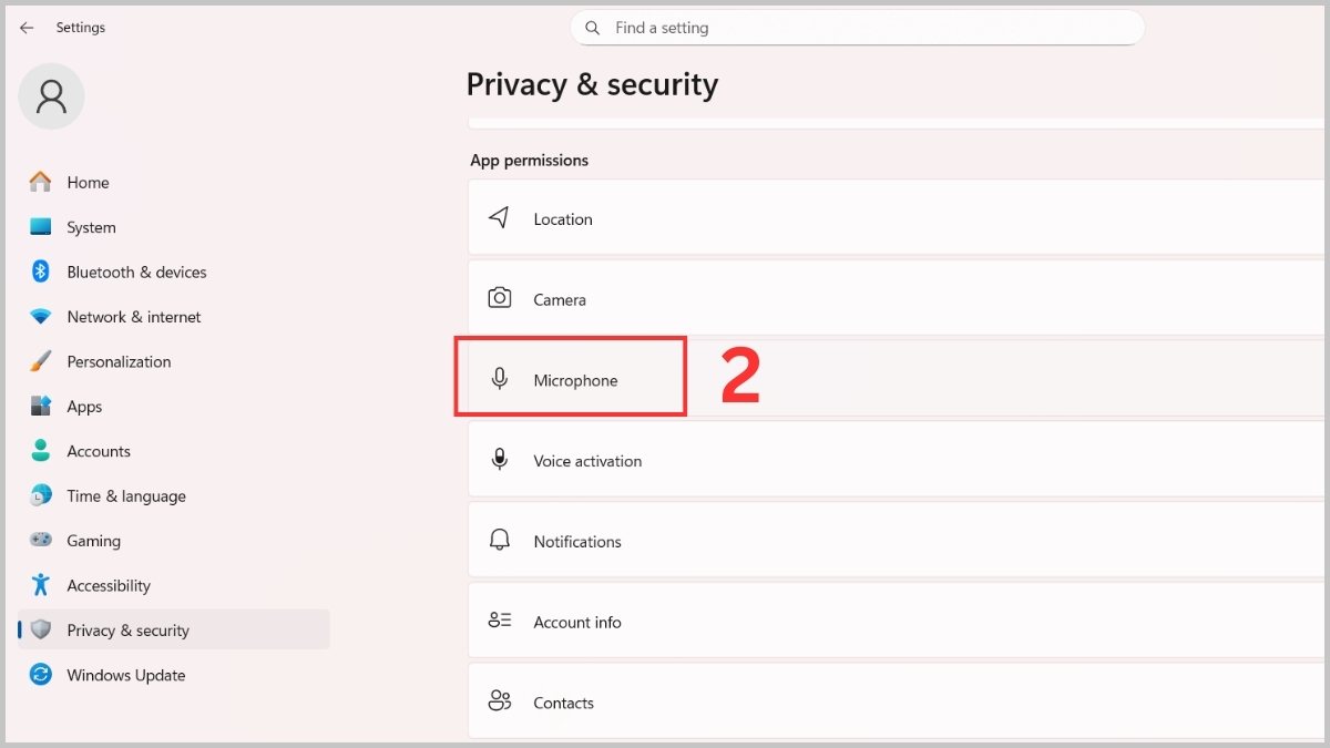 Kiểm tra quyền truy cập Microphone & Audio Apps