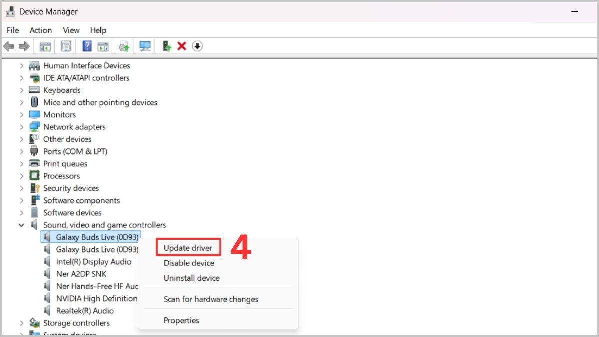 Cập nhật driver âm thanh