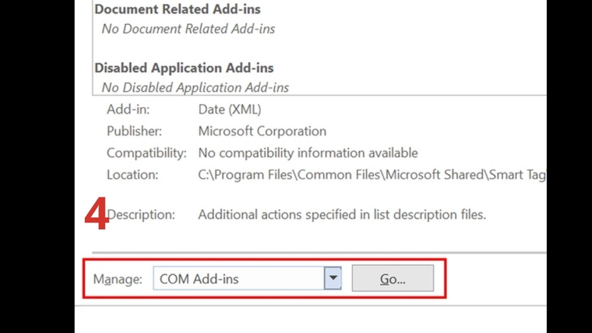 Tắt Add-ins gây lỗi file Word