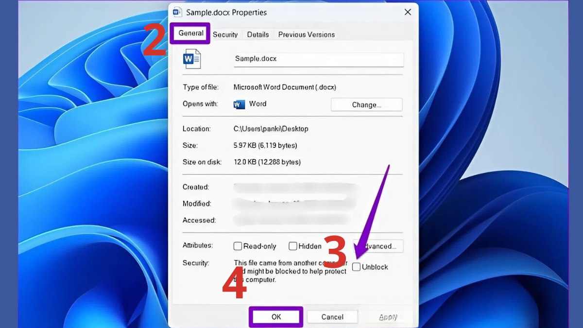 Kiểm tra quyền truy cập và vị trí file