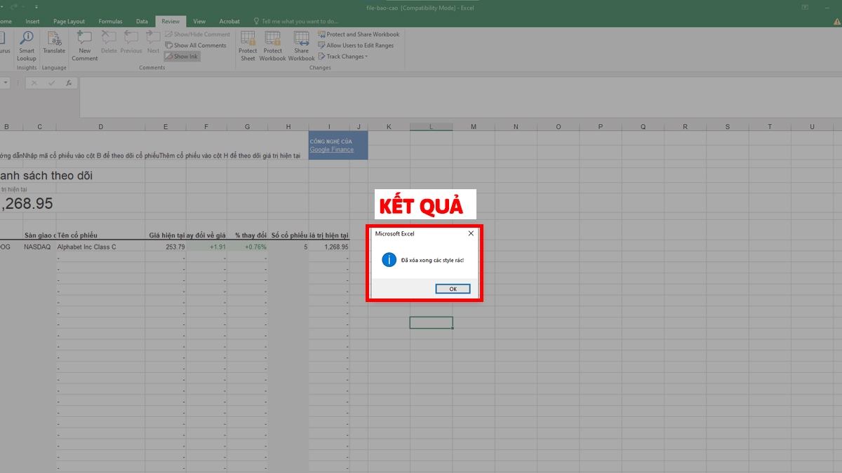 Xóa Style rác trong Excel bằng VBA