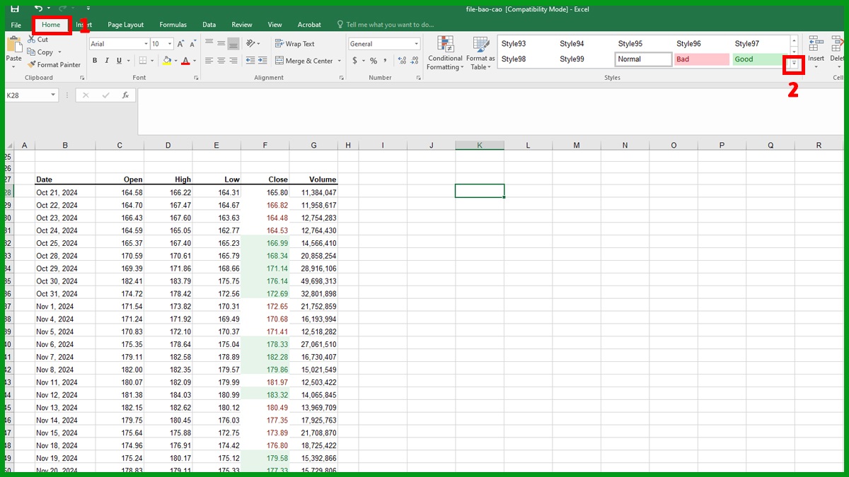 Xóa Style rác thủ công trong Excel
