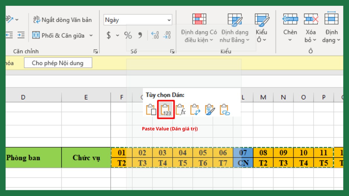 Giảm tải dữ liệu trong file Excel