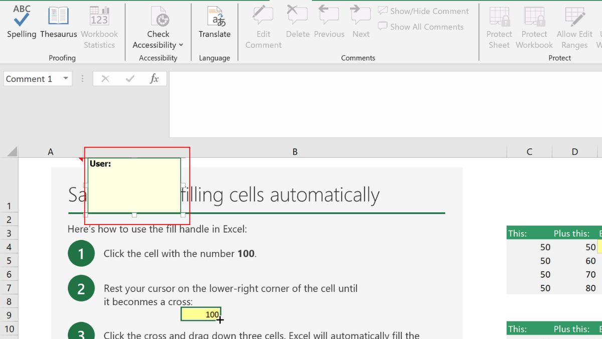 Sử dụng Comments hoặc Notes để ghi chú lý do chỉnh sửa