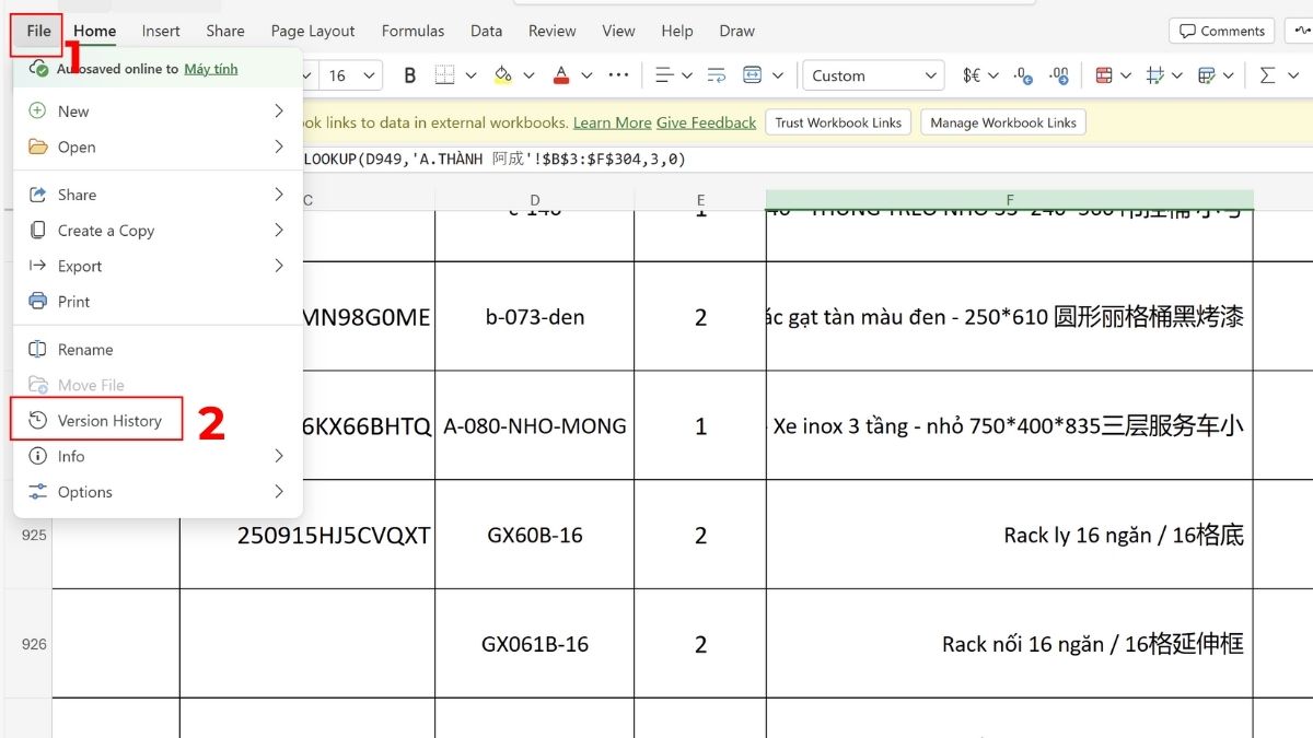Xem lịch sử chỉnh sửa khi làm việc nhóm qua OneDrive