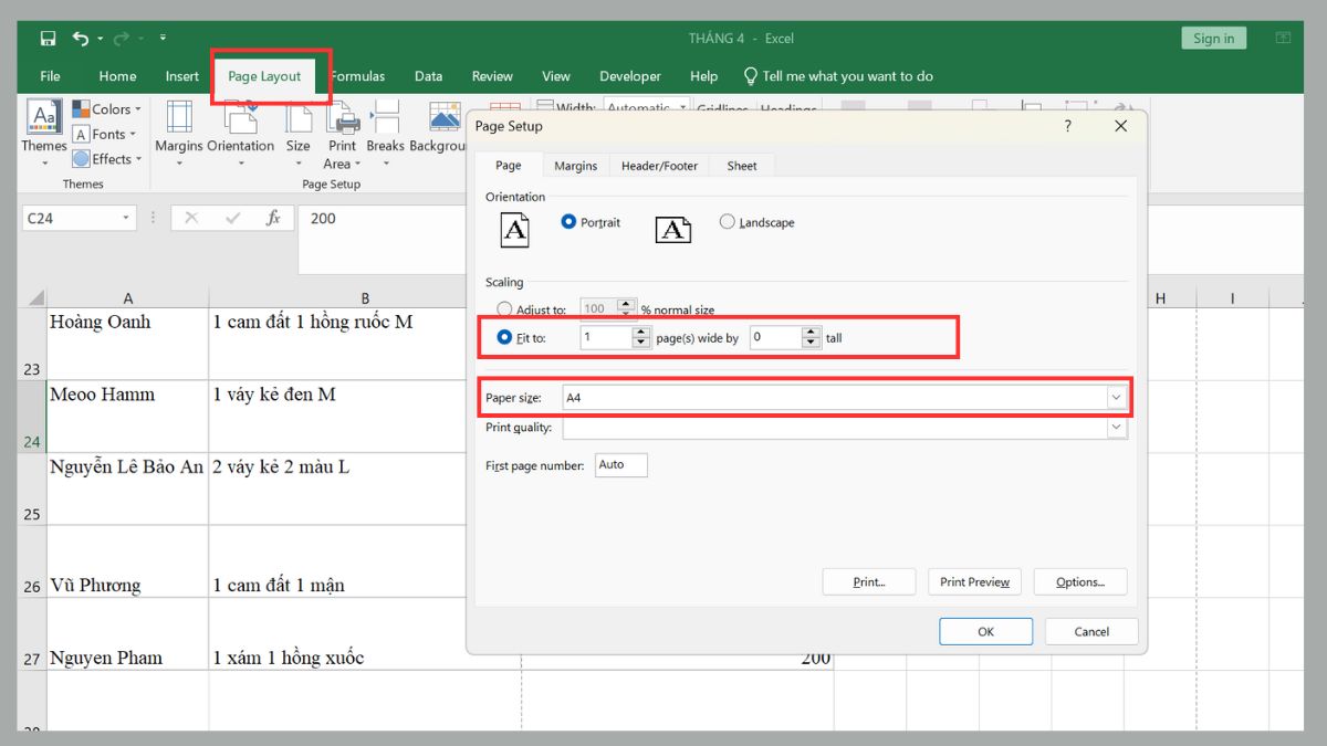 Bảng bị tràn lề hoặc in ra nhiều trang không mong muốn
